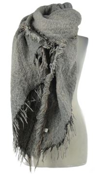 Dámská šedo-růžová kostkovaná teplá šála 