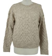 Dámský béžový vzorovaný vlněný svetr Primark 