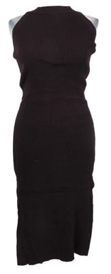 Dámské vínové žebrované midi pletené šaty River Island 