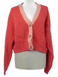 Dámský růžovo-světlerůžový propínací crop svetr Primark 