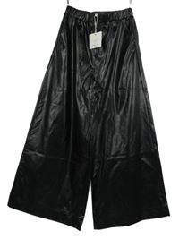 Nové - Dámské černé koženkové palazzo kalhoty Golden Live 