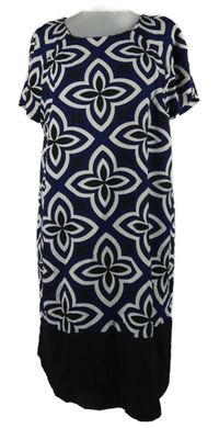 Dámské tmavomodro-černé vzorované šaty M&S