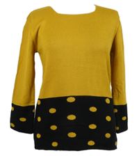 Dámský okrovo-černý puntíkovaný svetr Bassini 