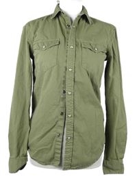 Pánská khaki riflová košile Pull&Bear 