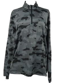 Pánská šedá army sportovní funkční mikina Adidas 