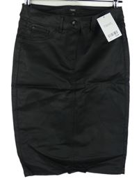 Nové - Dámská černá koženková pouzdrová sukně Next 