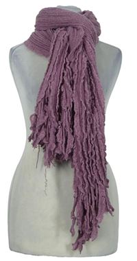 Dámská růžovofialová pletená šála 