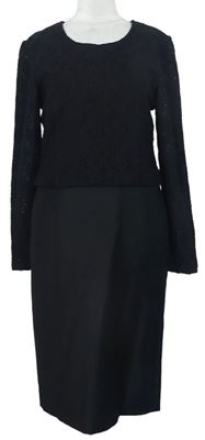 Dámské černé šaty s krajkovými rukávy Vittoria Verani 
