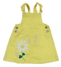 Žluté riflové laclové šaty s květy Mothercare