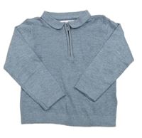 Světlemodrý lehký svetr s límečkem F&F