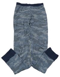 Modro-černo-šedé army pyžamové kalhoty C&A