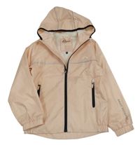 Světlerůžová šusťáková jarní bunda s kapucí 