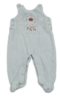 Světlemodré sametové dupačky s pejskem 