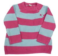 Růžovo-modrý pruhovaný svetr Topomini