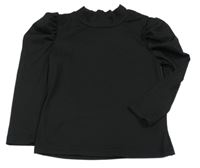 Černé žebrované triko Shein