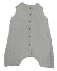 Bílý pletený kraťasový overal George