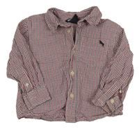 Tmavomodro-bílo-červená kostkovaná košile H&M