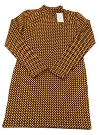 Nové - černo-oranžové vzorované šaty candy couture