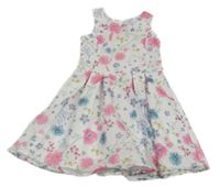 Bílé pruhované květinové šaty St. Bernard