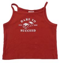 Bordó žebrované crop tílko s potiskem Zara