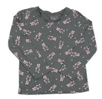 Tmavošedé triko s mašlemi 