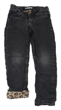 Antracitové podšité skinny rifle H&M