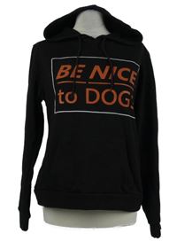 Dámská černá mikina s nápisem a kapucí 