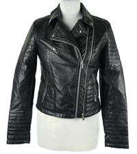 Dámský černý koženkový crop podšitý křivák Aftf