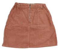 Růžová manšestrová sukně se zipem Denim Co.