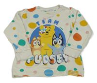 Bílé puntíkaté triko s Pudseym a Bluey George