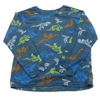 Tmavomodrá fleecová pyžamová mikina s dinosaury Matalan