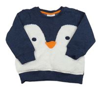 Tmavomodro-bílá mikina s tučňákem Topolino