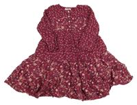 Vínové květované šaty Topolino