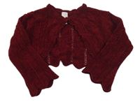 Rubínové žinylkové propínací bolérko 