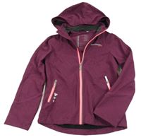 Fialová melírovaná softshellová bunda s kapucí C&A