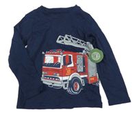 Nové - Tmavomodré triko s hasiči C&A