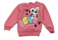 Růžová mikina s Mickeym a Minnie 