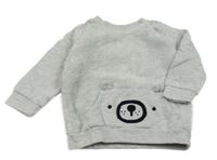 Šedo-chlupatá mikina s čumákem F&F