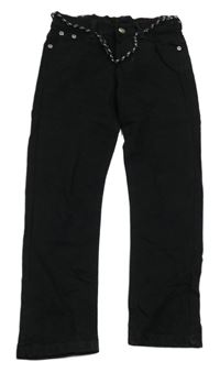 Černé skinny rifle s tkaničkou 