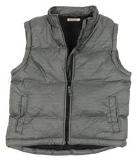 Šedo-bílá kostkovaná šusťáková zateplená vesta Bluezoo