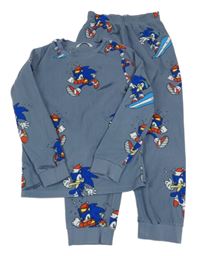 Šedé fleecové pyžamo se Sonicem M&S