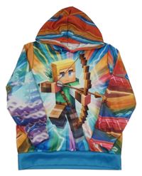 Barevná vzorovaná mikina s kapucí - Minecraft
