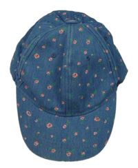 Modrá květovaná riflová kšiltovka 