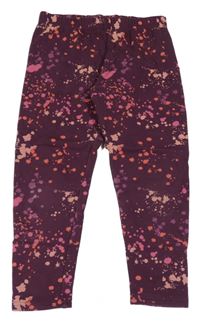 Vínovo-meruňkové vzorované zateplené legíny Next