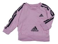 Růžovo-černá mikina s logem Adidas