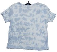 Modro-bílé batikované crop tričko New Look