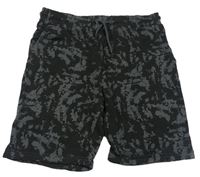 Černo-šedé vzorované teplákové kraťasy Primark