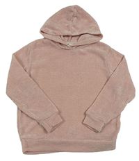 Světlerůžový žinylkový svetr s kapucí H&M