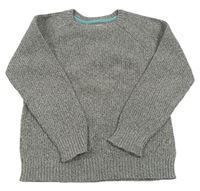 Šedo-bílý melírovaný svetr H&M
