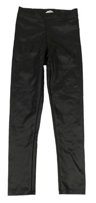 Černé koženkové legíny H&M